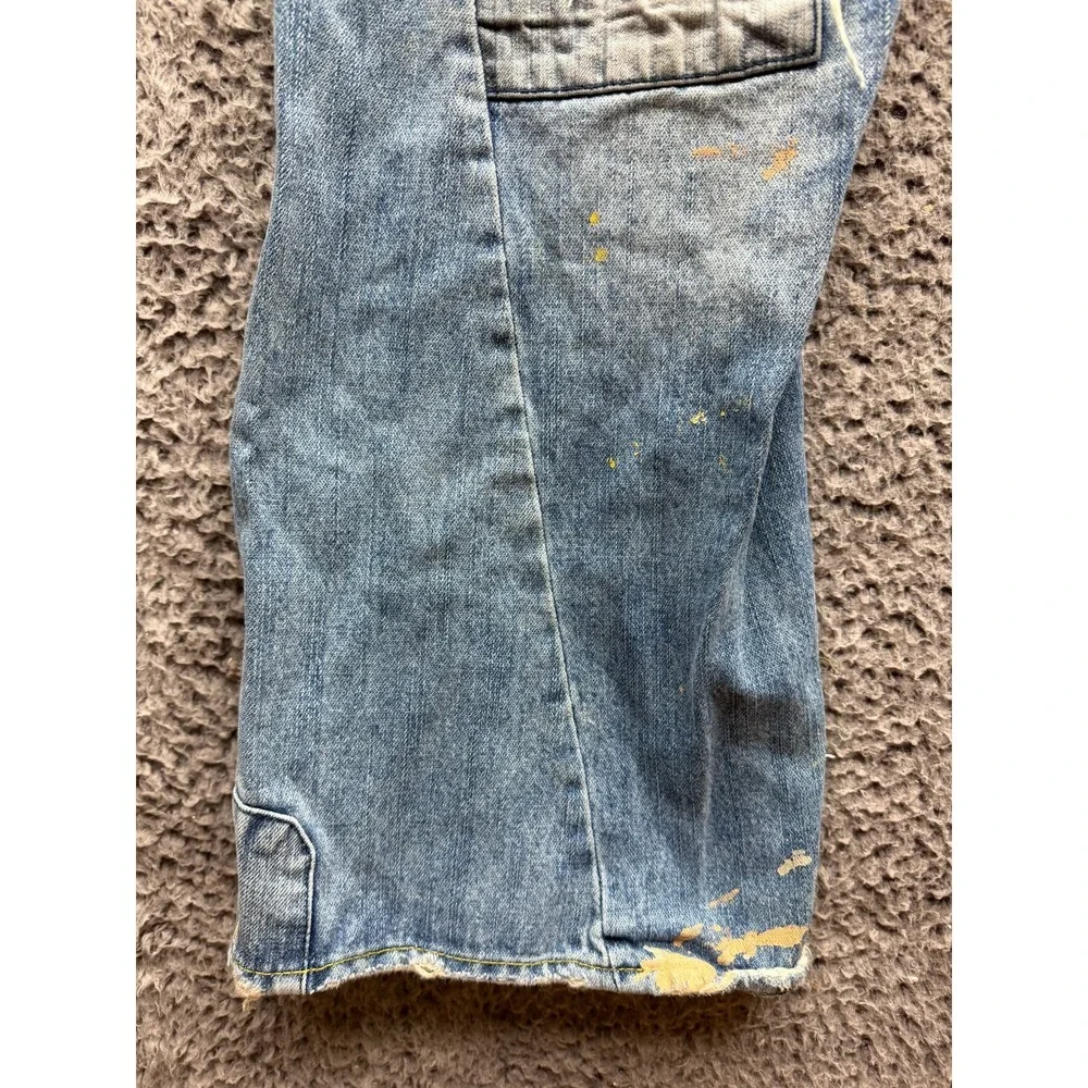 Y2k True Religion Big Rig Stone & Tint Rips Patchwork Denim Jeans Size 36 x 34